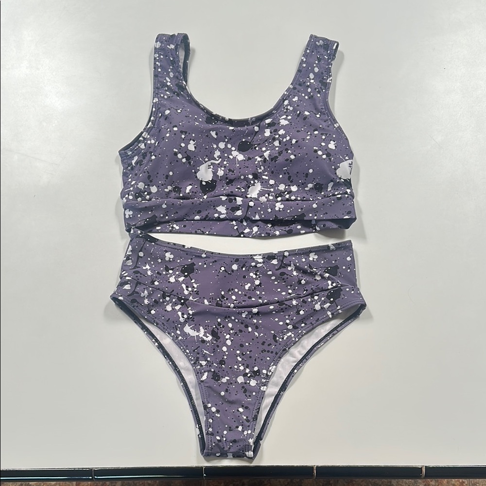 Purple Splatter Bikini Set
